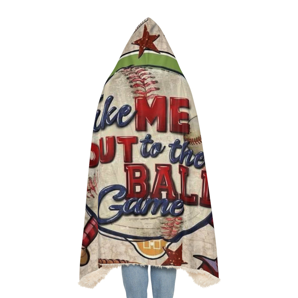 Baseball 'Take Me Out to the Ball Game' Hooded Snuggle Blanket