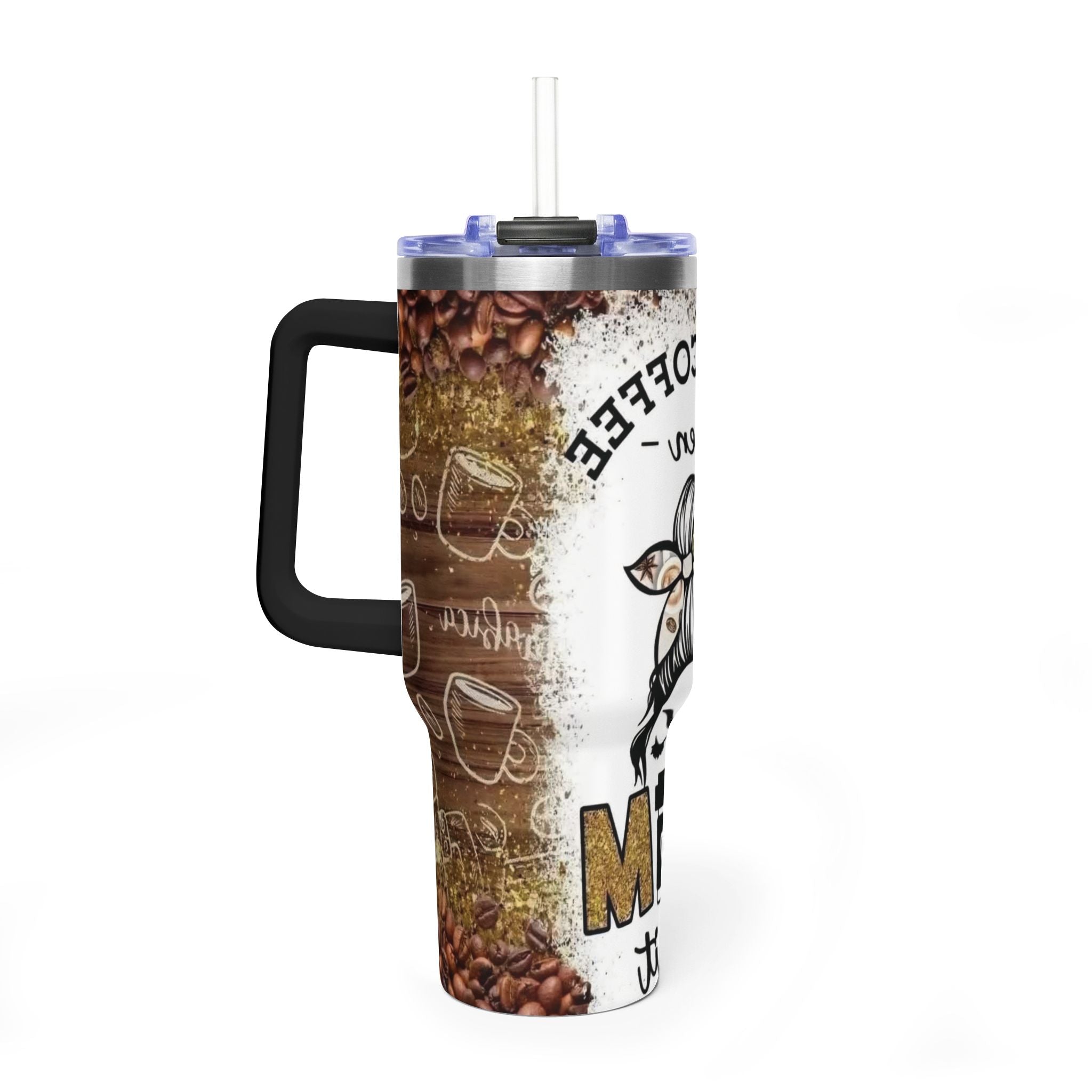 40oz Coffee Mom Tumbler – ‘First Coffee Then Mom’ Vacuum Thermal Travel Cup