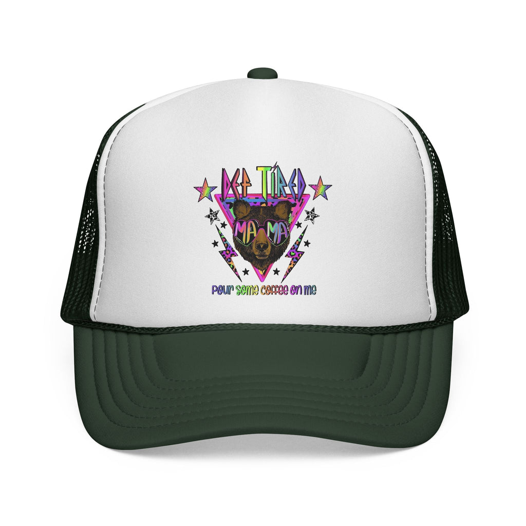 Neon Mountain Bear Trucker Cap | Retro Stars Graphic Trucker Cap