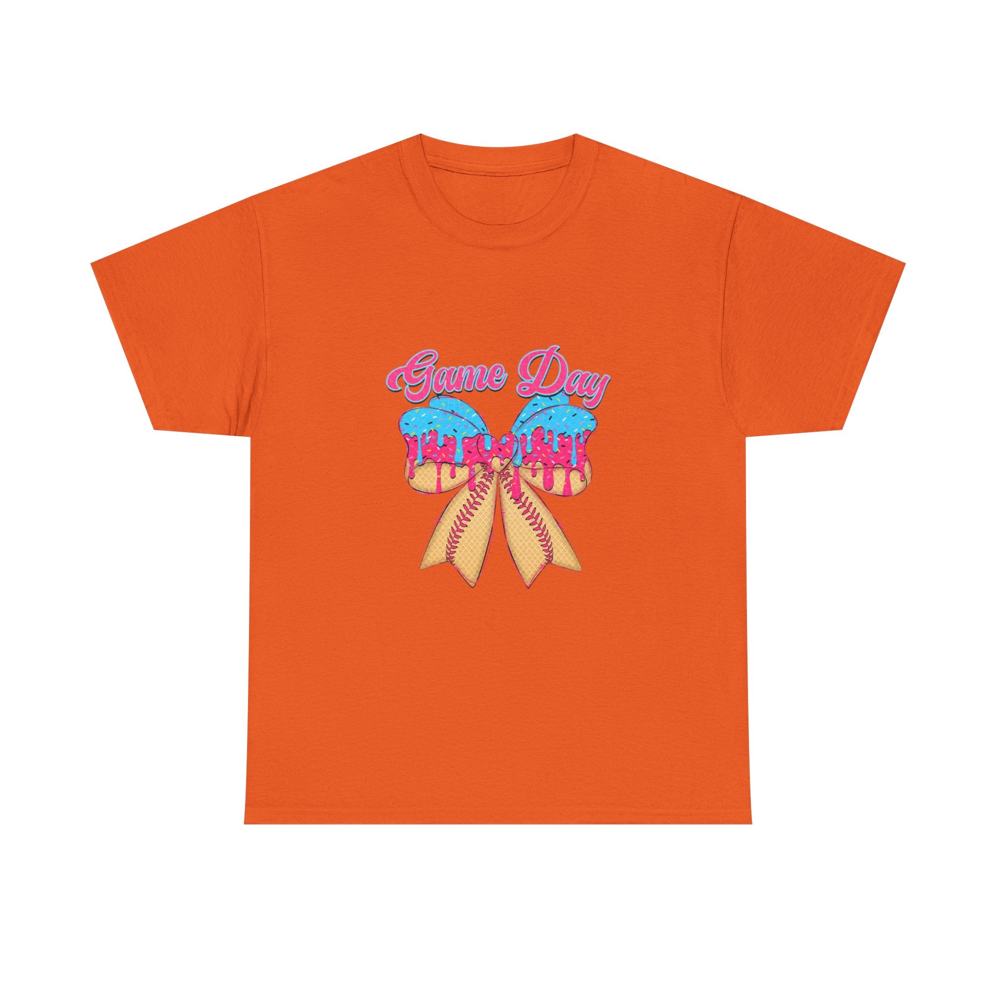 Game Day Cheer T-Shirt — Pink & Blue Pom Pom Cheerleading Tee