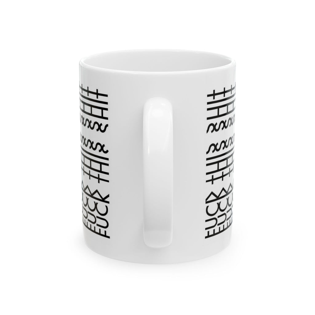 Black Tribal Line Pattern Ceramic Mug (11oz, 15oz)