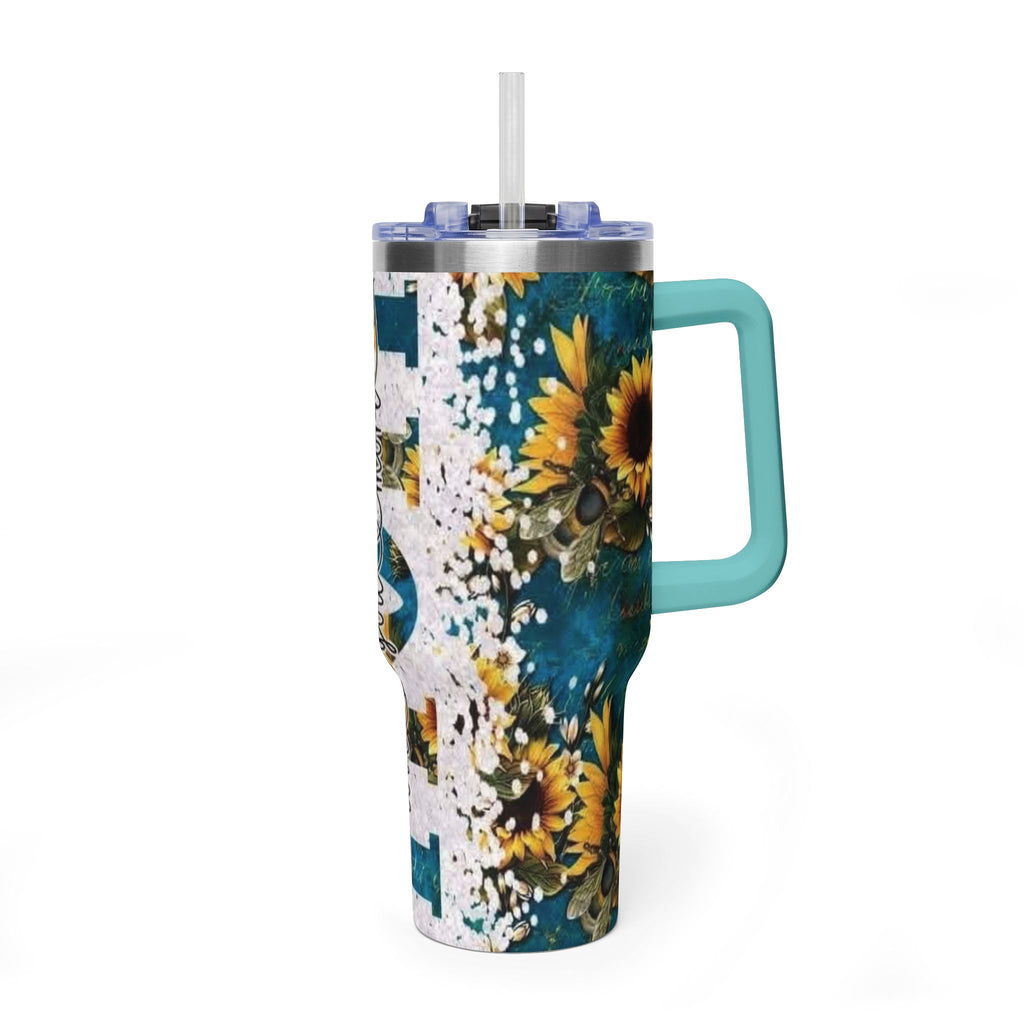 40oz Tumbler — 'You are my sunshine' Sunflower Vacuum Mug