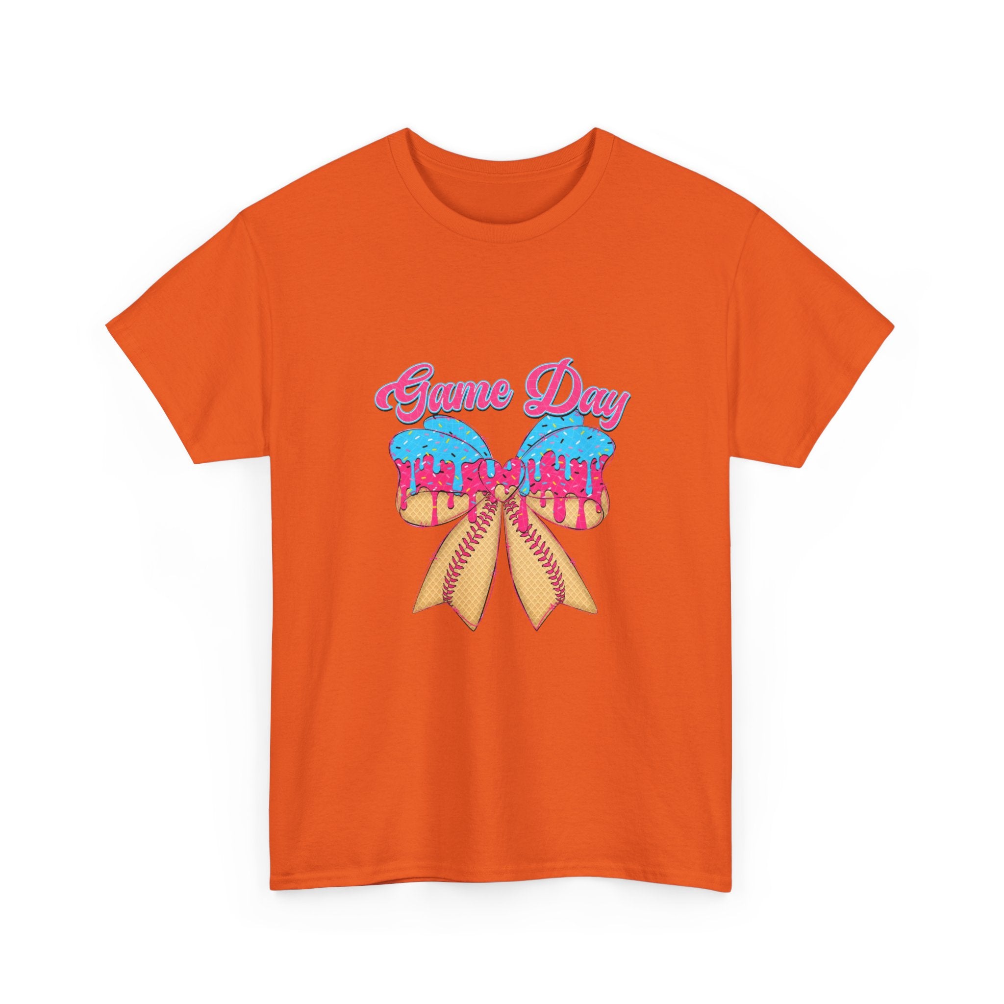 Game Day Cheer T-Shirt — Pink & Blue Pom Pom Cheerleading Tee