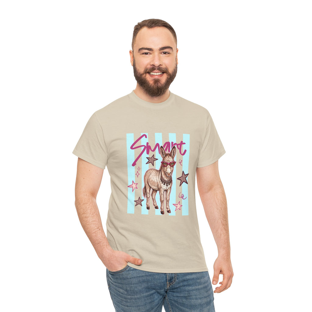 Donkey 'Smart' Graphic Tee — Cute Retro Animal Shirt