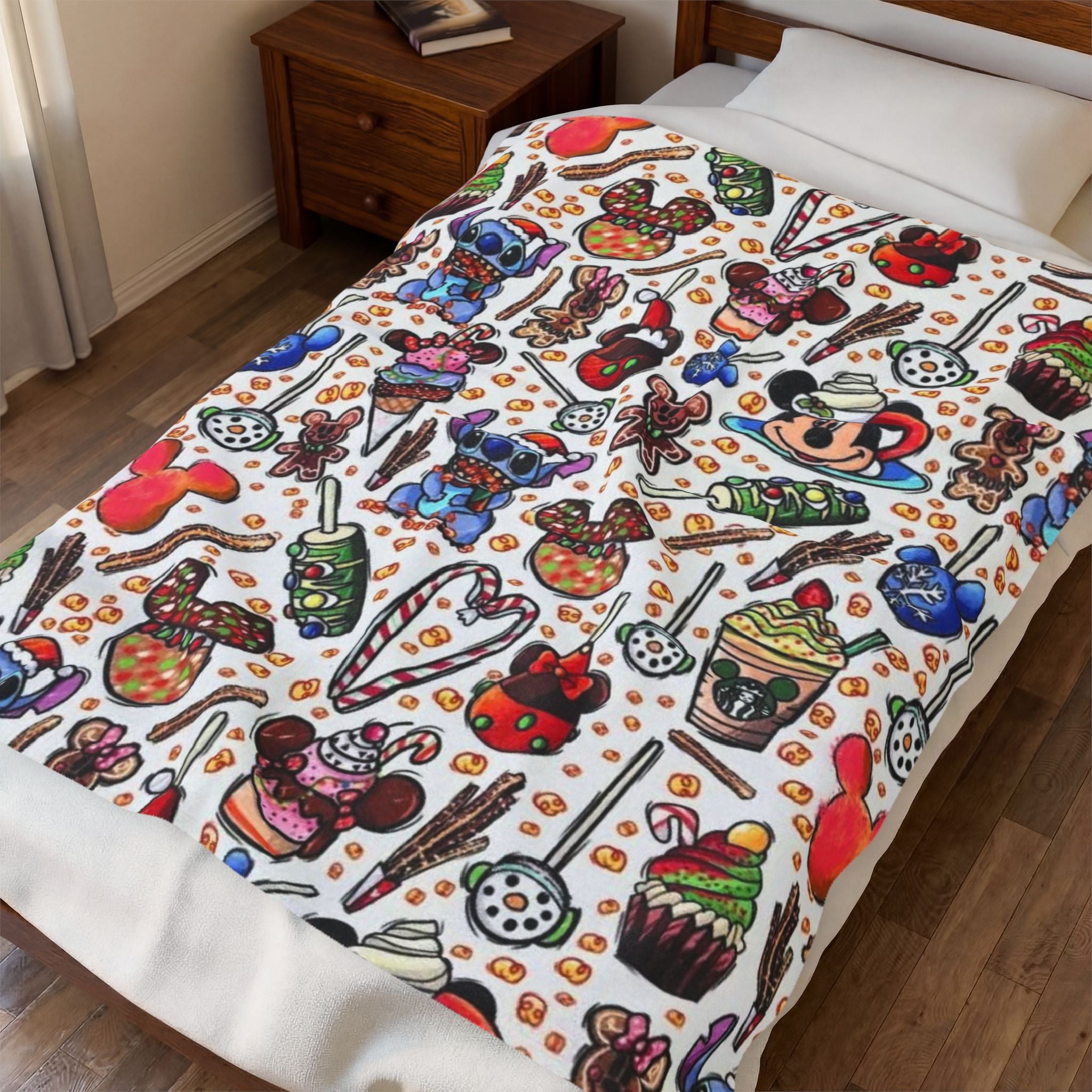 Plush Blanket — Whimsical Theme Park Treats Velveteen Throw