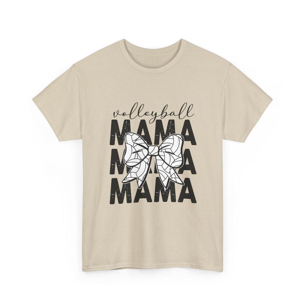Volleyball Mama T-Shirt — Sporty Mom Graphic Tee with Volleyball Bow
