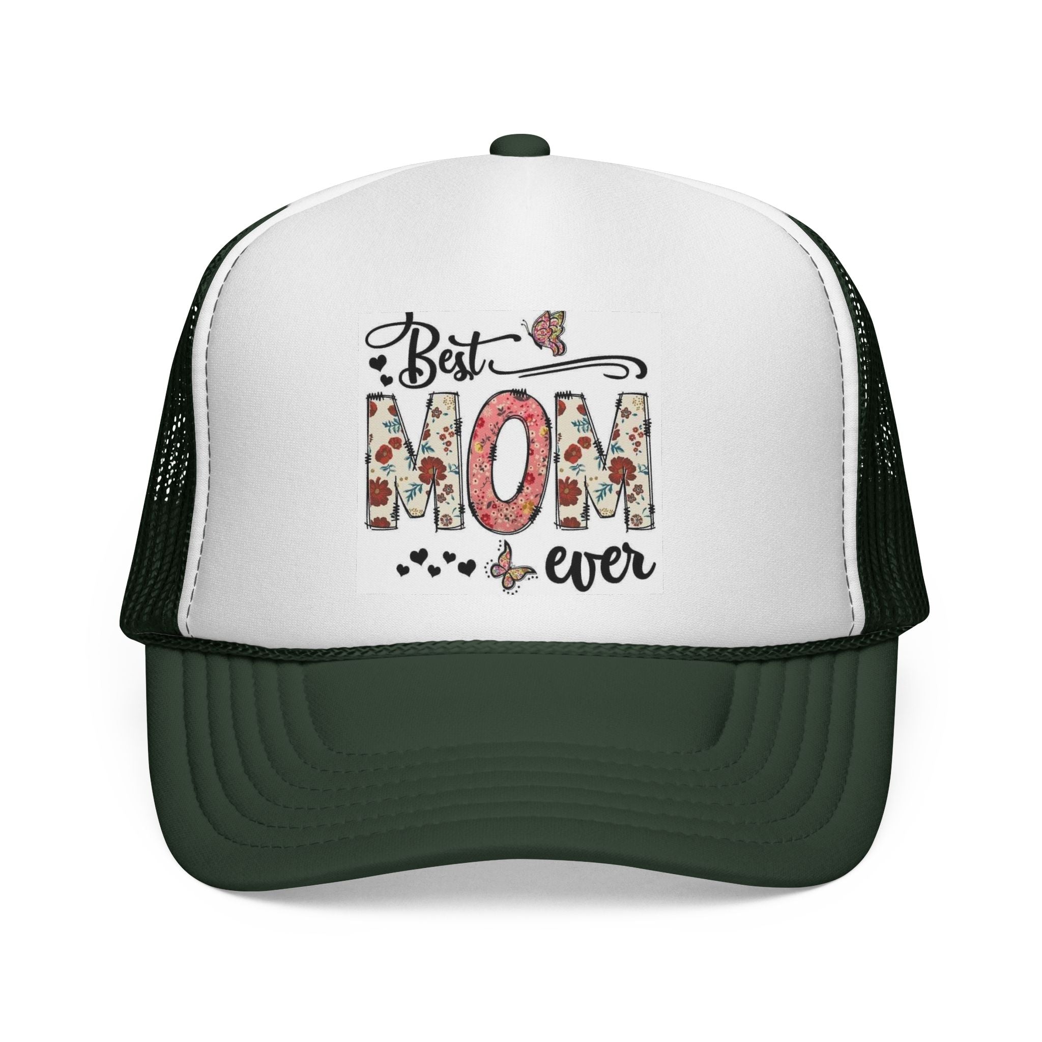 Best Mom Ever floral design Trucker Cap | Mother's Day mesh hat