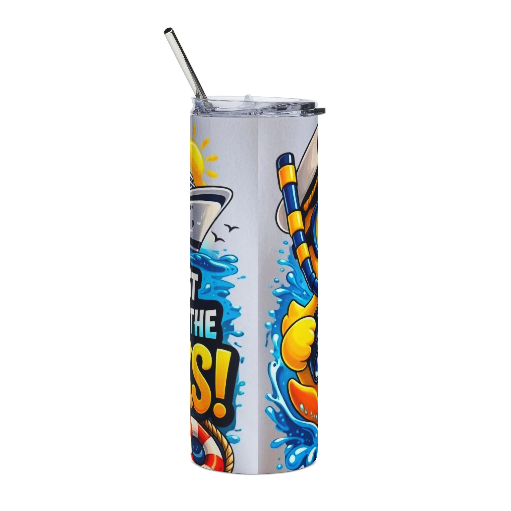 TumblerProduct type: TumblerTitle: "I'm Just Here for the Ducks" 20oz Stainless Steel Travel Tumbler — Cruise Captain Rubber Duck Design