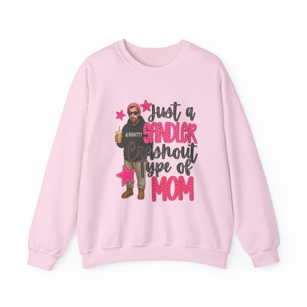 Crewneck Sweatshirt — “Just a Tinder Swipe Away Type of Mom” Funny Mom Graphic