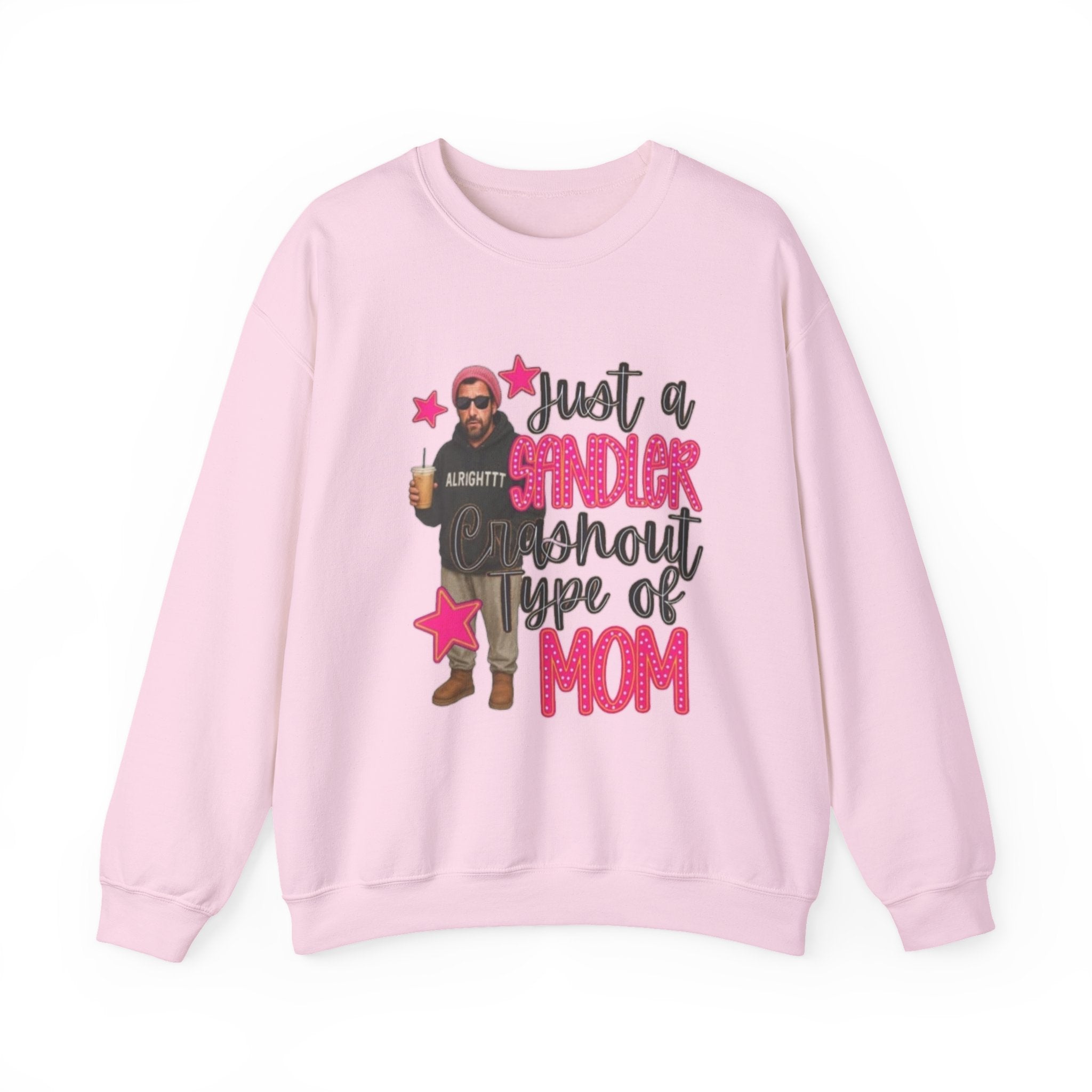 Crewneck Sweatshirt — “Just a Tinder Swipe Away Type of Mom” Funny Mom Graphic