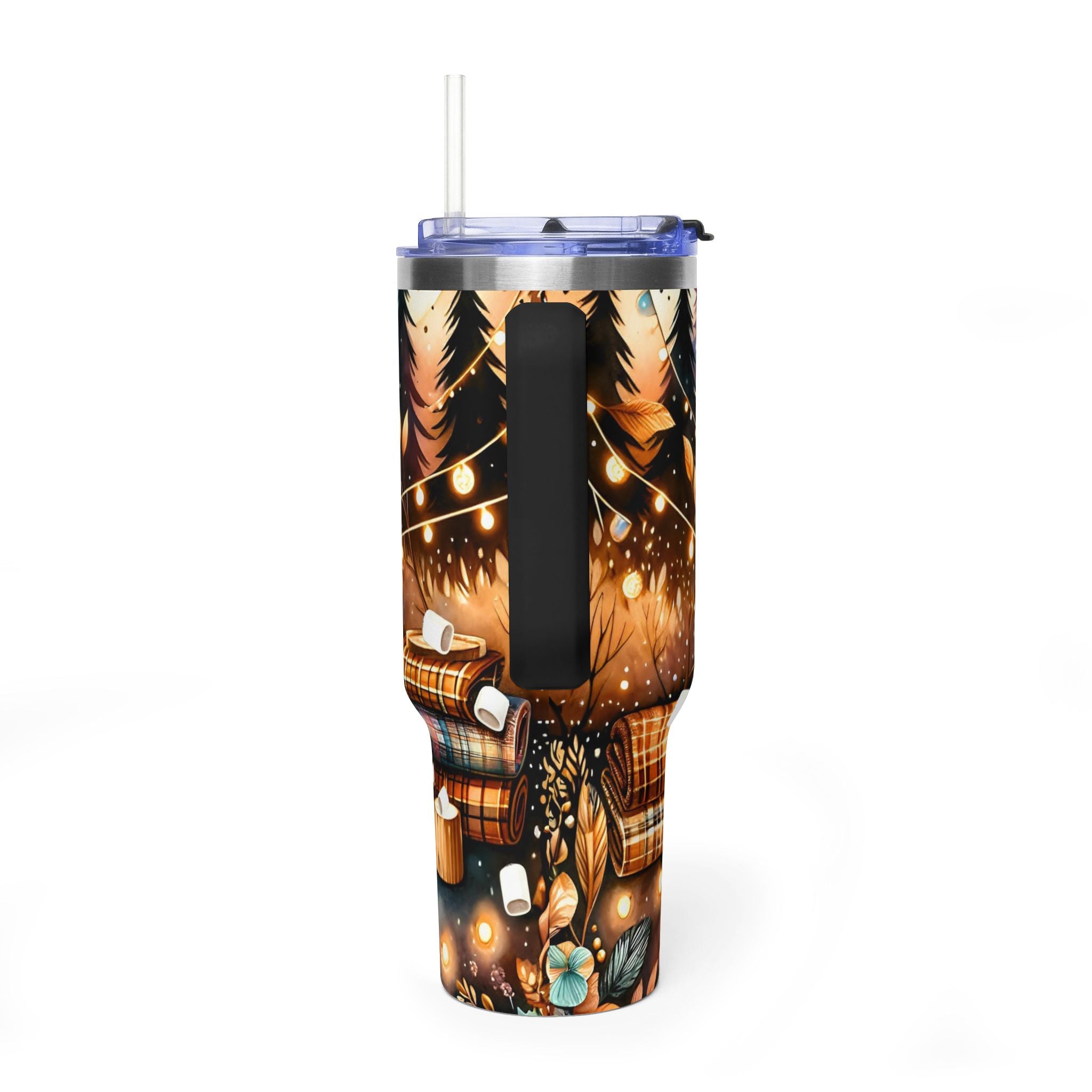 40oz Tumbler - Bonfires & Blankets Camping Travel Mug, Insulated Vacuum Thermal Cup