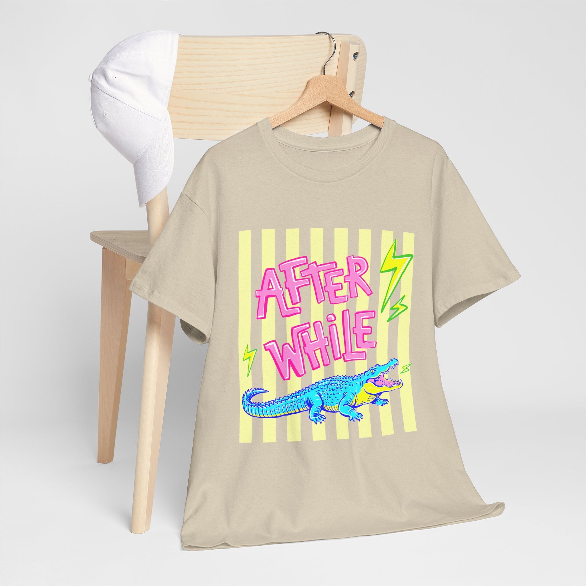 After While Alligator T-Shirt — Retro Neon Graphic Tee