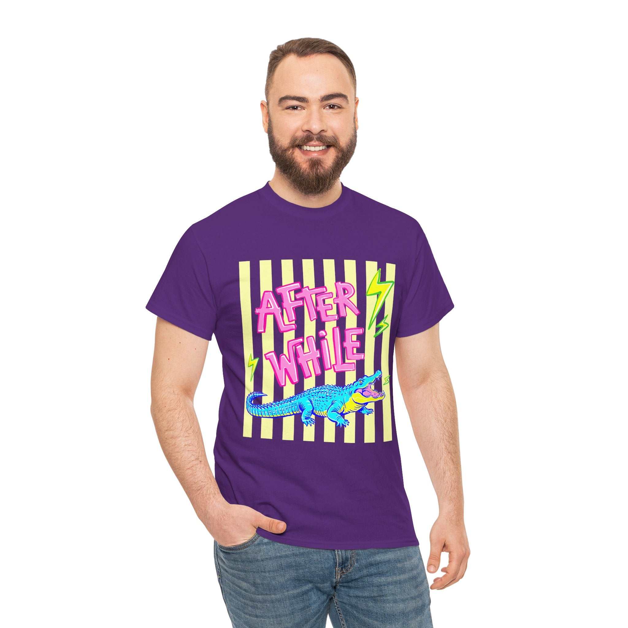 After While Alligator T-Shirt — Retro Neon Graphic Tee