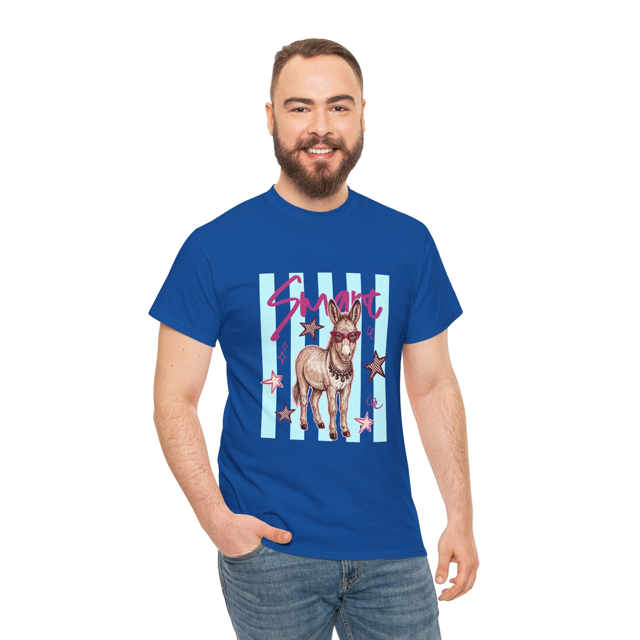 Donkey 'Smart' Graphic Tee — Cute Retro Animal Shirt