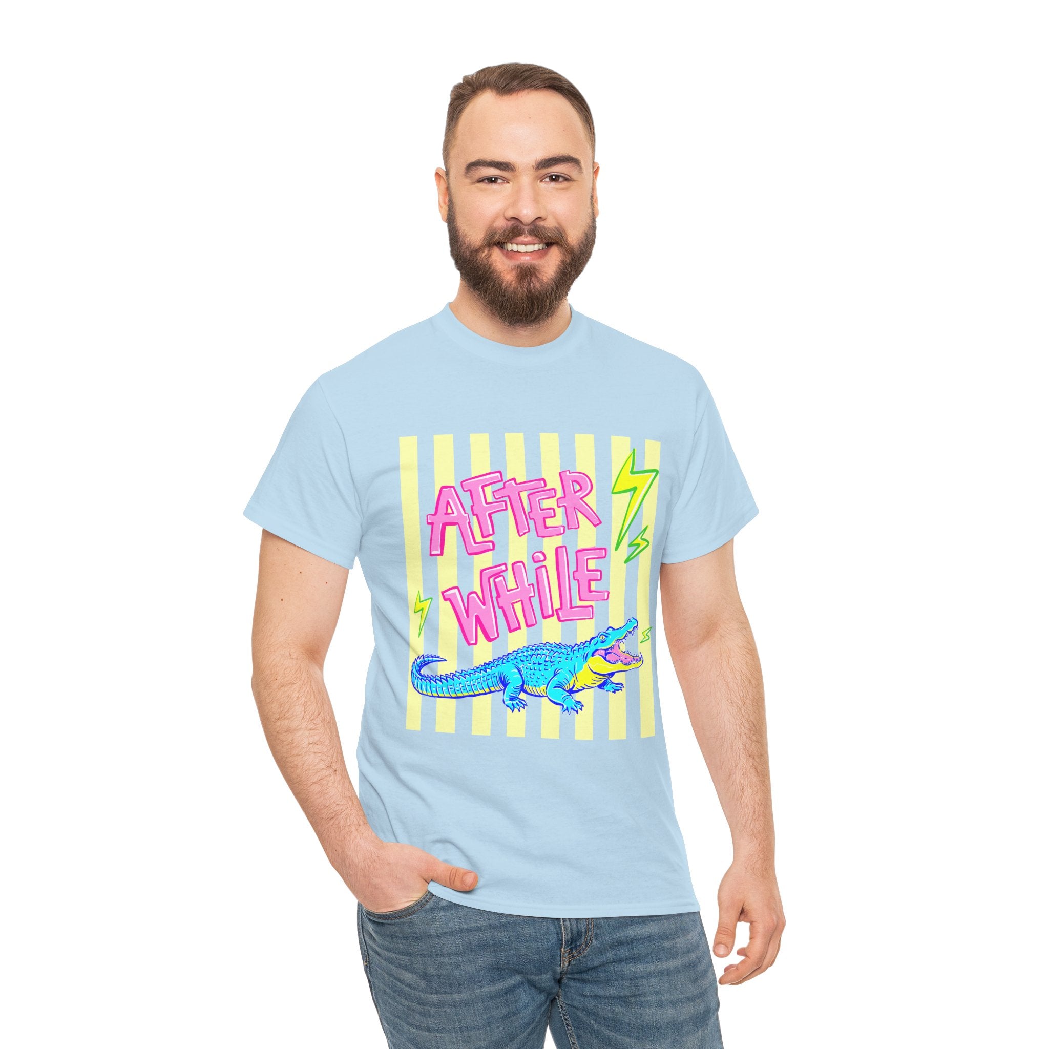 After While Alligator T-Shirt — Retro Neon Graphic Tee