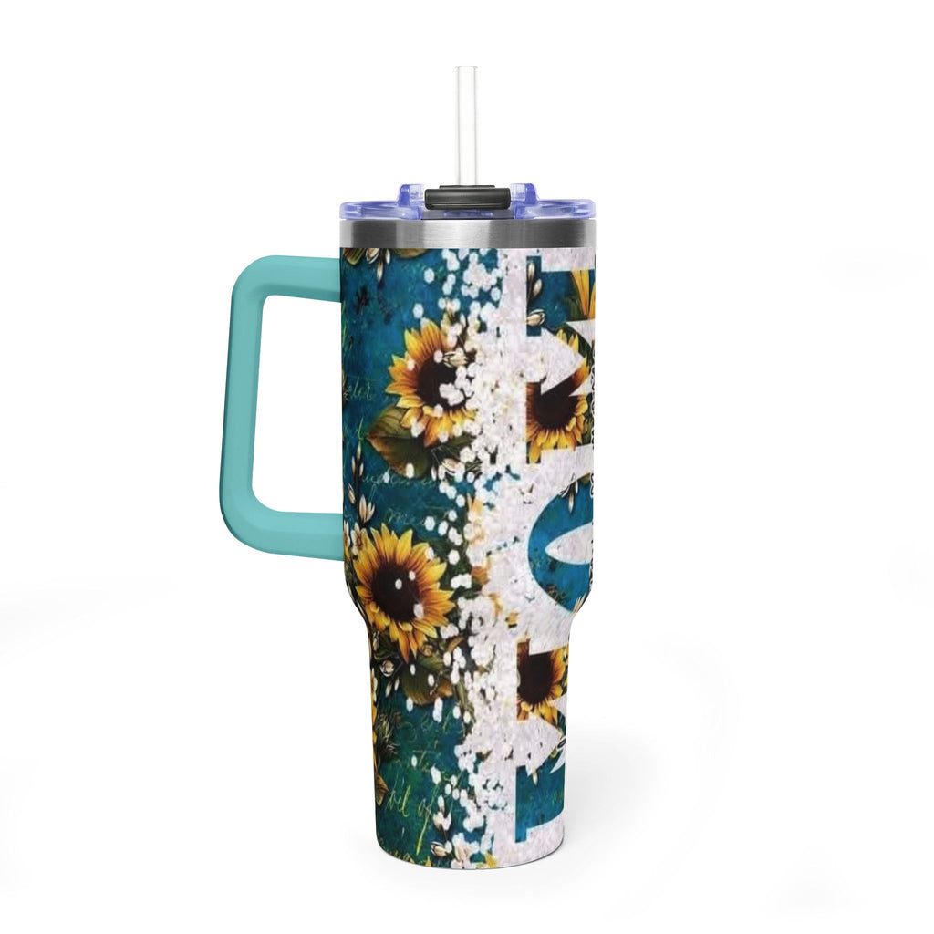 40oz Tumbler — 'You are my sunshine' Sunflower Vacuum Mug