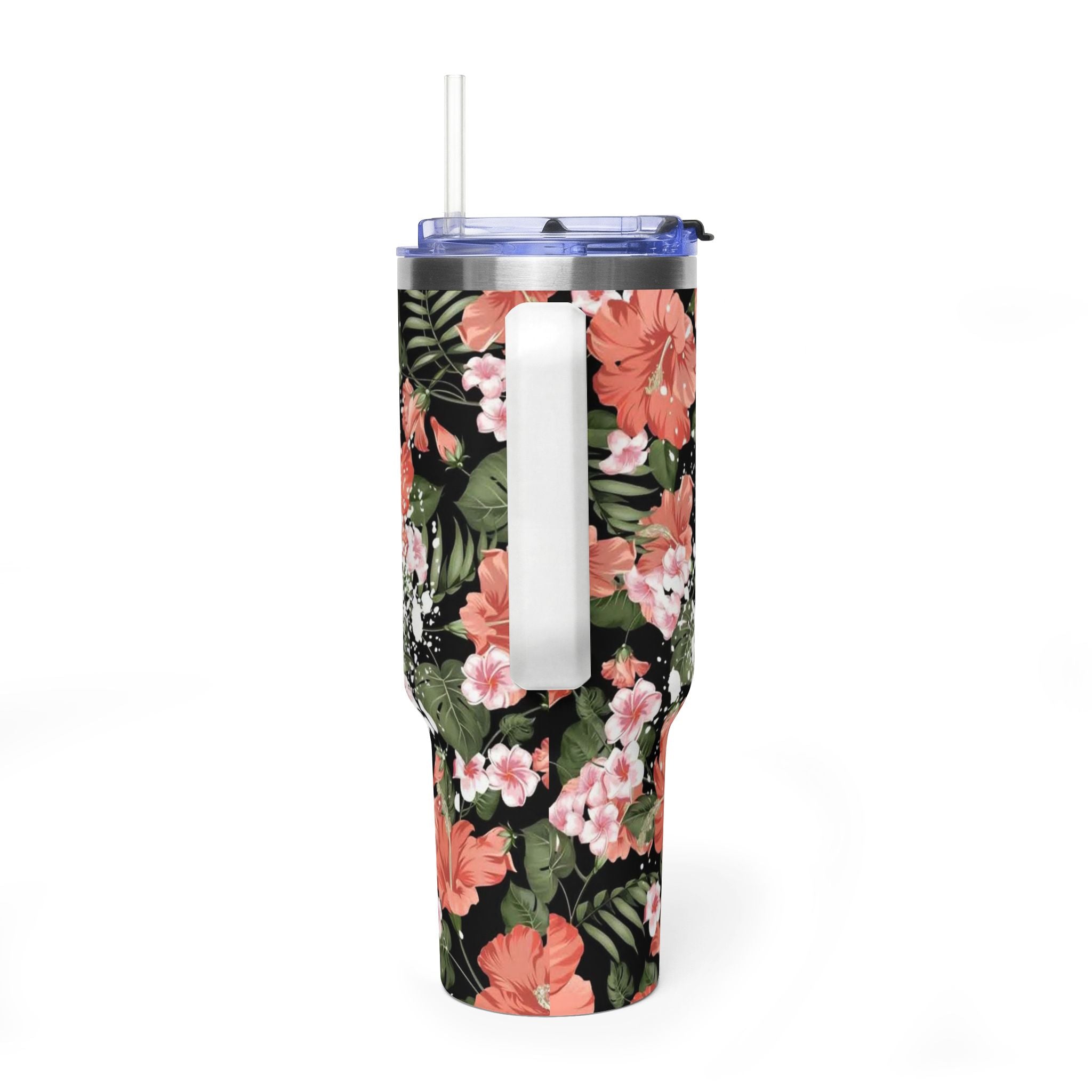 40oz Floral Mom Life Tumbler – Insulated Vacuum Travel Cup with Straw
