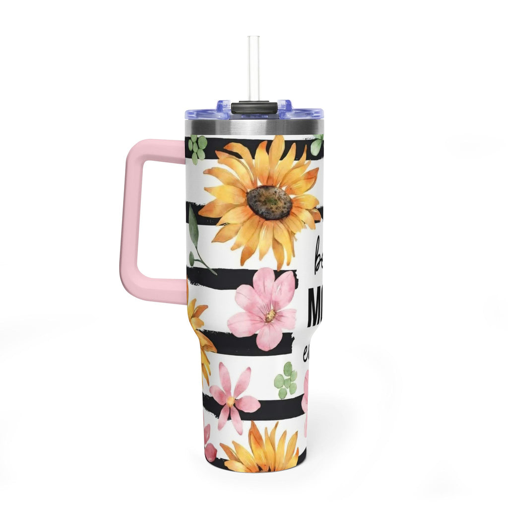 Best Mom Ever 40oz Vacuum Tumbler – Floral Sunflower Travel Cup