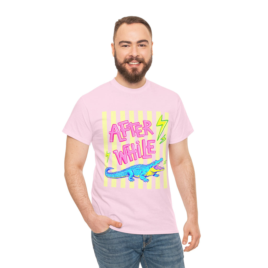 After While Alligator T-Shirt — Retro Neon Graphic Tee