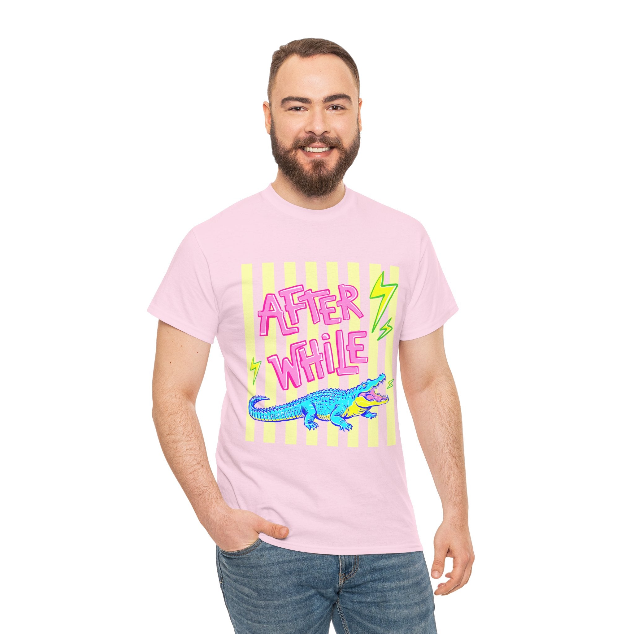 After While Alligator T-Shirt — Retro Neon Graphic Tee
