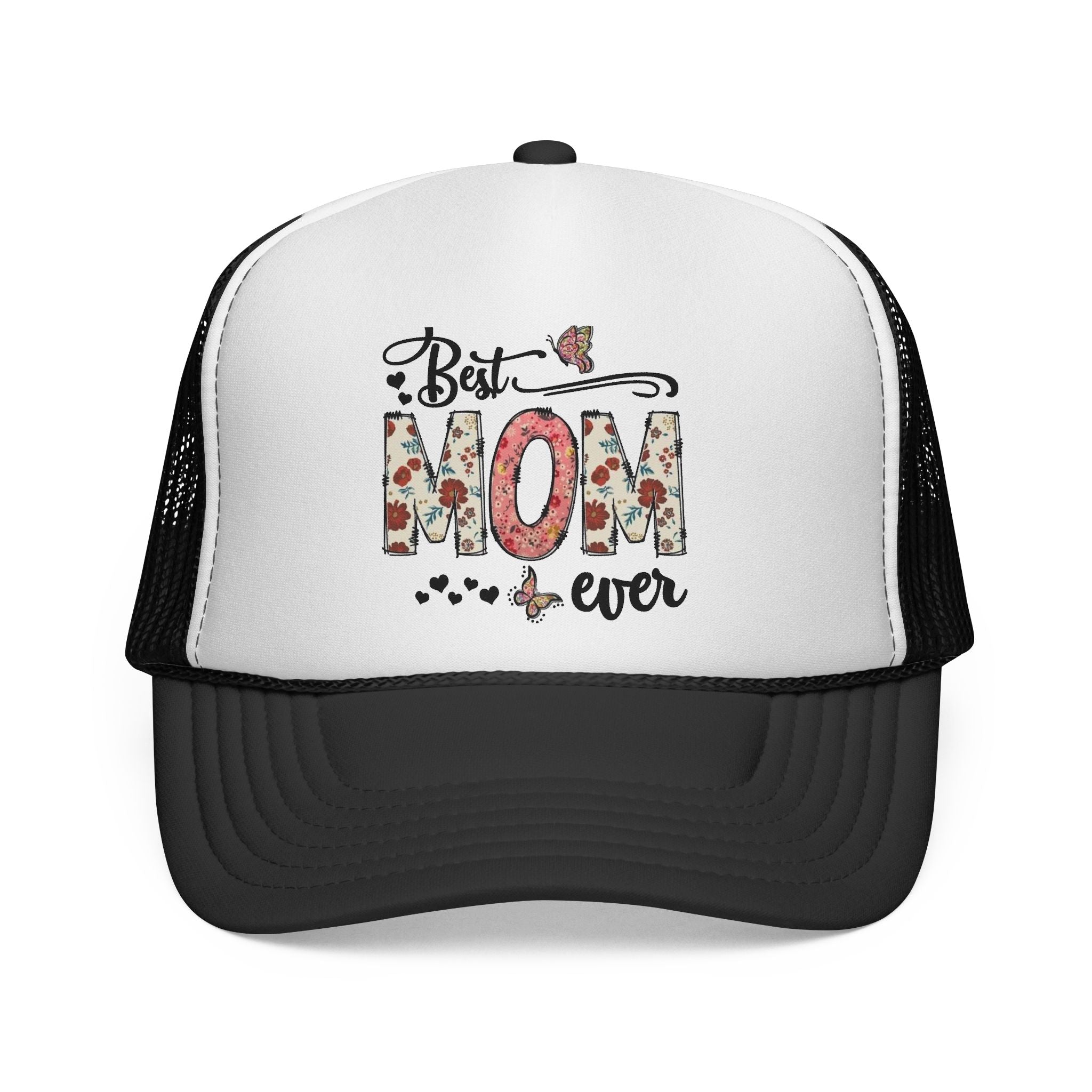 Best Mom Ever floral design Trucker Cap | Mother's Day mesh hat