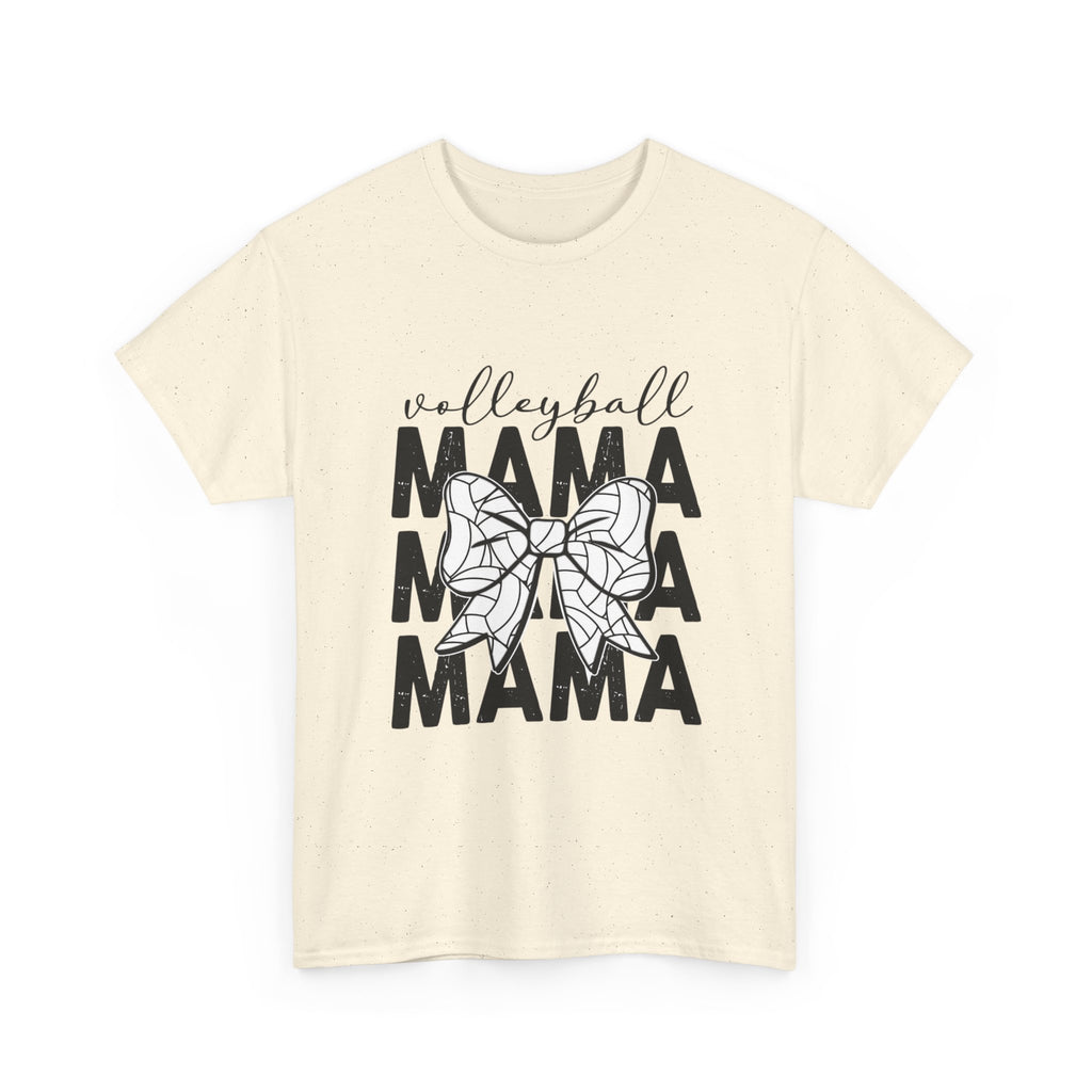 Volleyball Mama T-Shirt — Sporty Mom Graphic Tee with Volleyball Bow