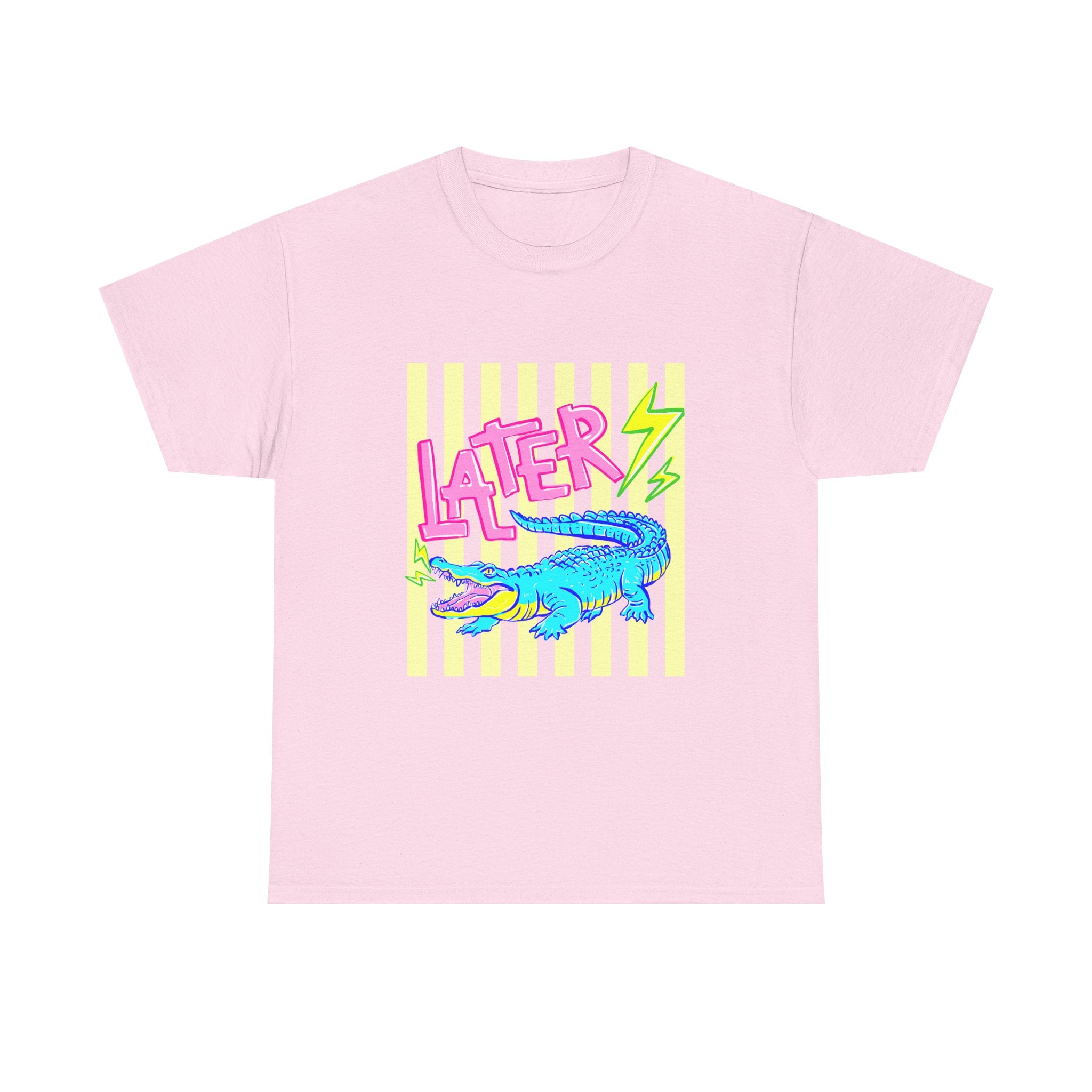 Later Gator Graphic Tee - Neon Retro Alligator Shirt