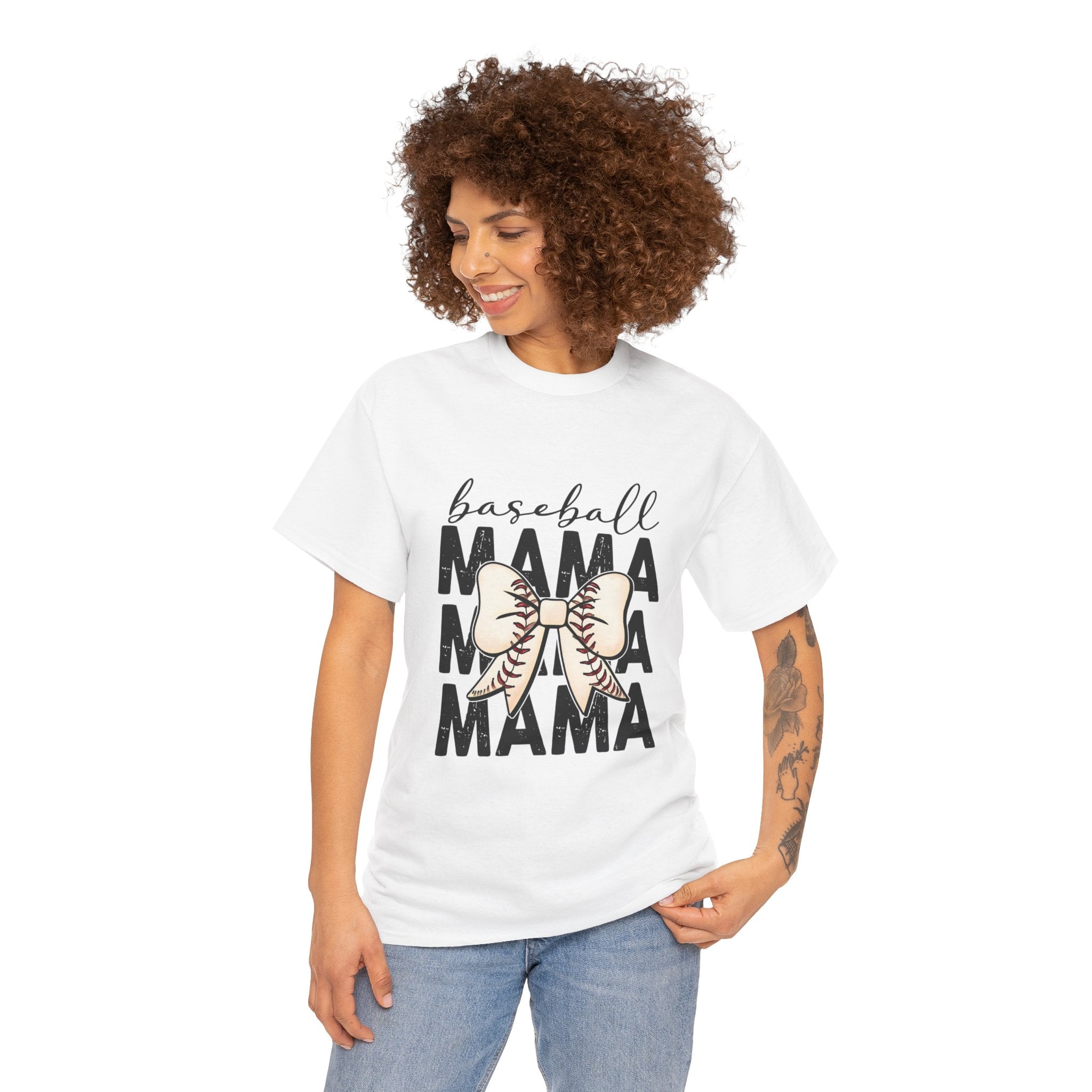 Baseball Mama T-Shirt — Cute Bow Baseball Mom Tee