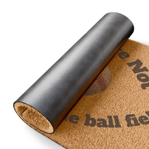 Baseball/Softball Doormat - "Sorry We Are Not Home We Are at the Ball Field" Welcome Mat