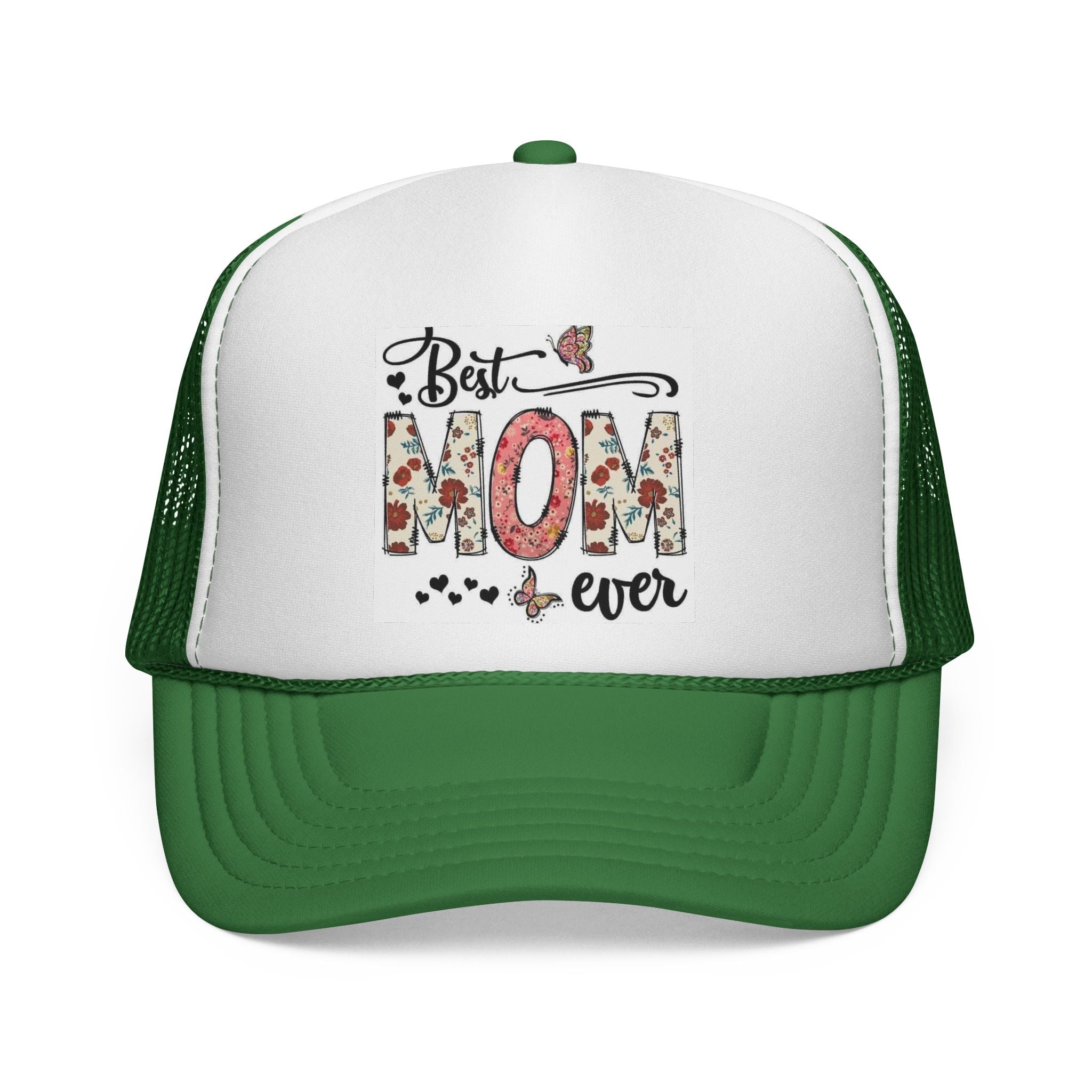 Best Mom Ever floral design Trucker Cap | Mother's Day mesh hat