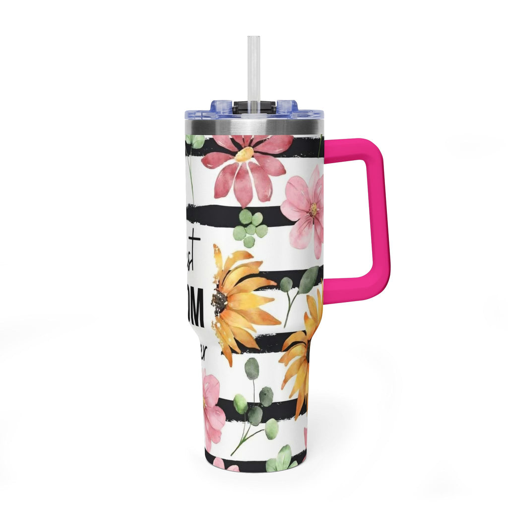 Best Mom Ever 40oz Vacuum Tumbler – Floral Sunflower Travel Cup