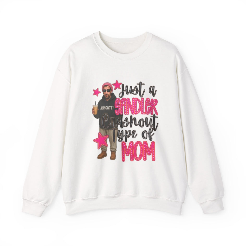 Crewneck Sweatshirt — “Just a Tinder Swipe Away Type of Mom” Funny Mom Graphic