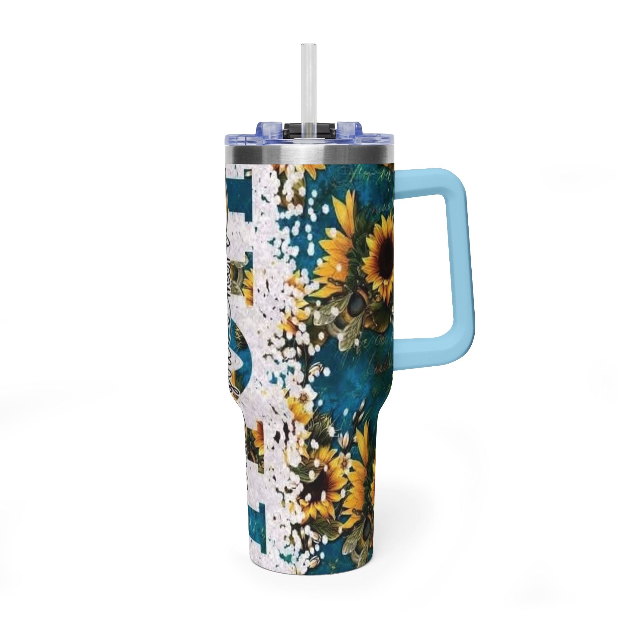 40oz Tumbler — 'You are my sunshine' Sunflower Vacuum Mug
