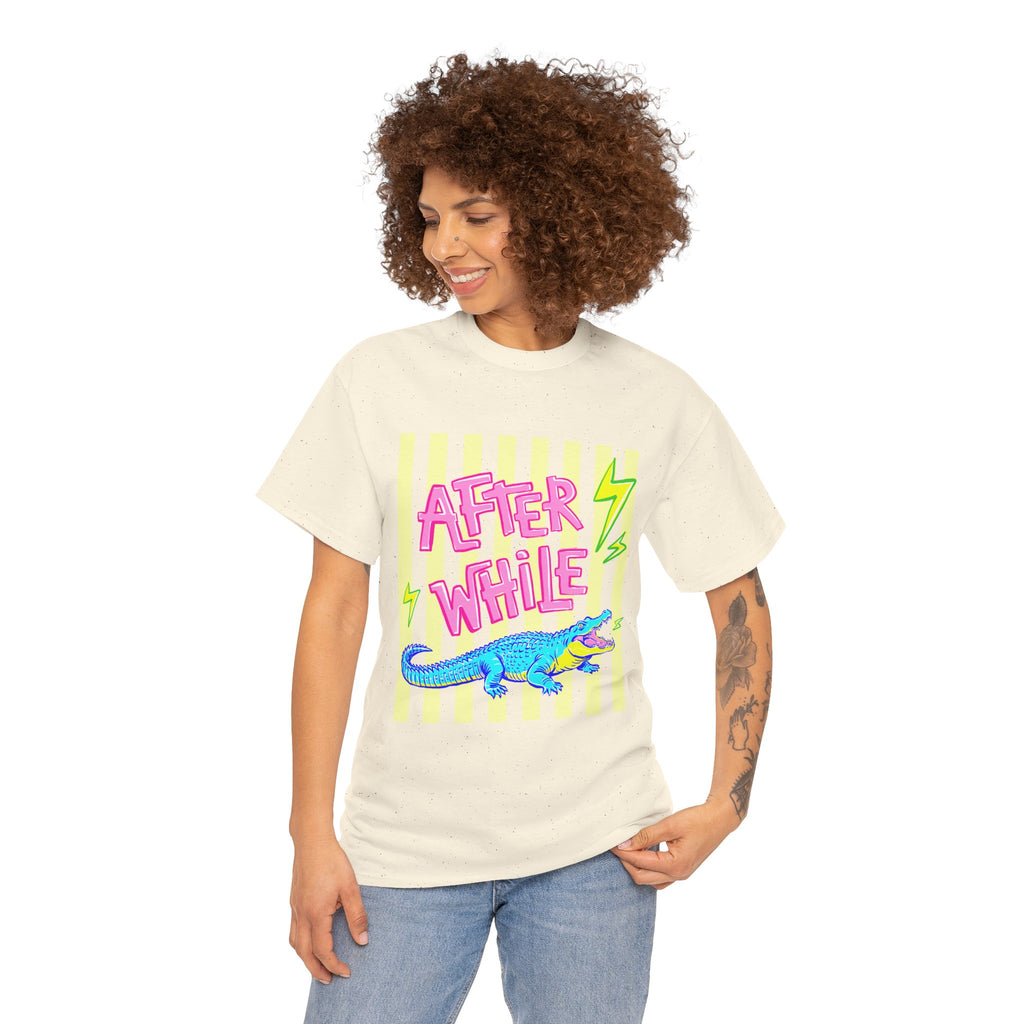 After While Alligator T-Shirt — Retro Neon Graphic Tee