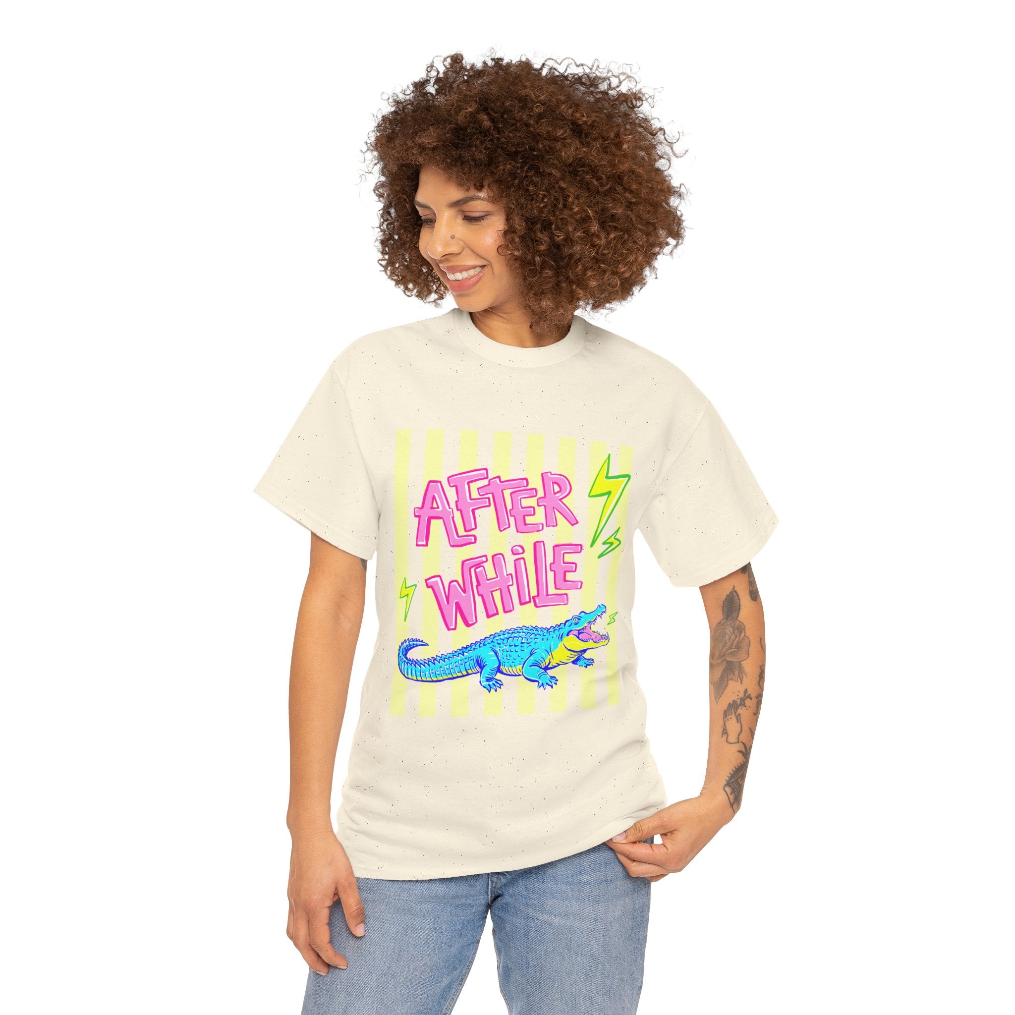 After While Alligator T-Shirt — Retro Neon Graphic Tee