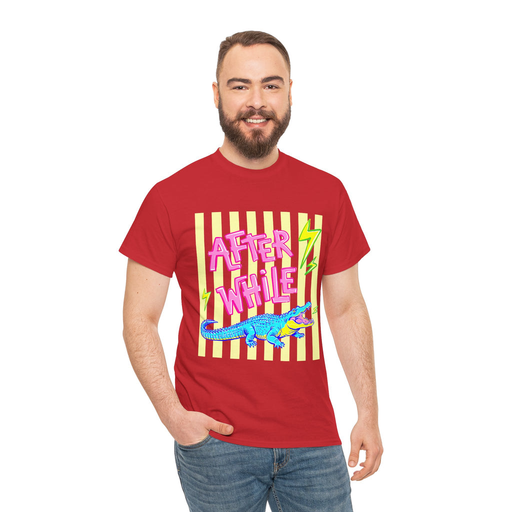 After While Alligator T-Shirt — Retro Neon Graphic Tee