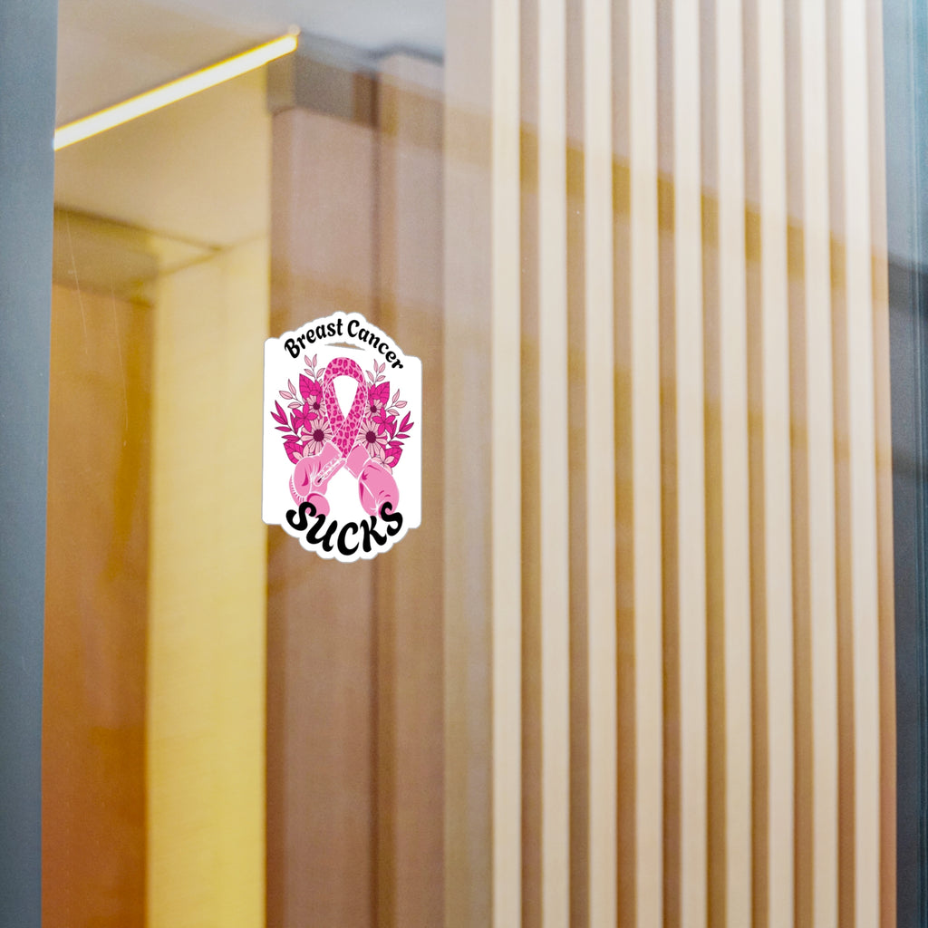 Breast Cancer Awareness Boxing Gloves Pink Ribbon Vinyl Sticker