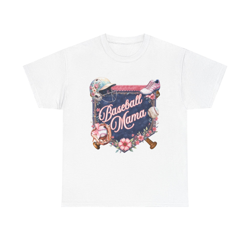 Baseball Mama T-Shirt — Floral Softball/Baseball Mom Tee