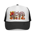 Firefighter Wife Trucker Cap | Floral Sunflower Helmet Design