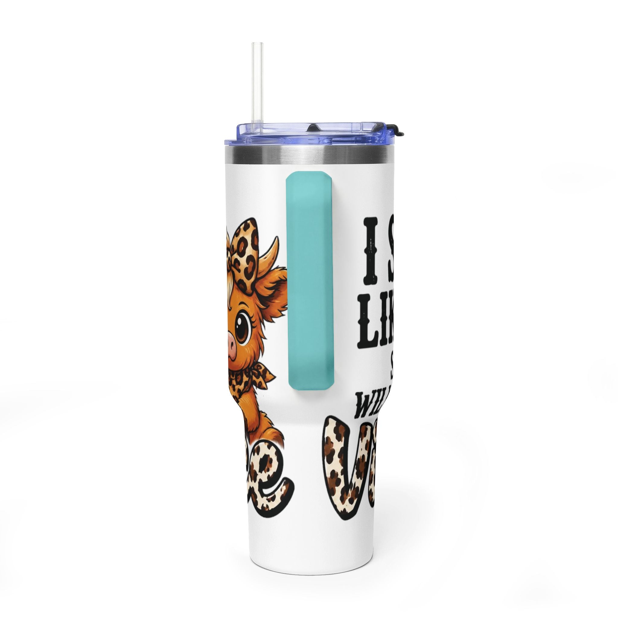 40oz Insulated Tumbler – "I Slept Like Shit So Today Will Be Chaos" Leopard Accent