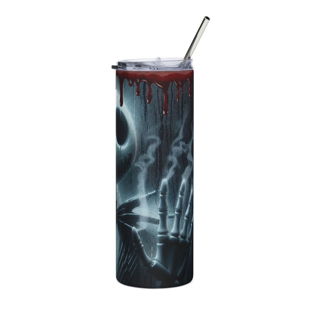 20oz Stainless Steel Tumbler – Gothic Skull Drip Design (Bloody Edge)