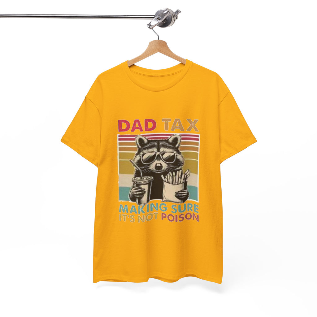 Dad Tax T‑Shirt – Retro Raccoon “Making Sure It’s Not Poison” Funny Father’s Day Tee