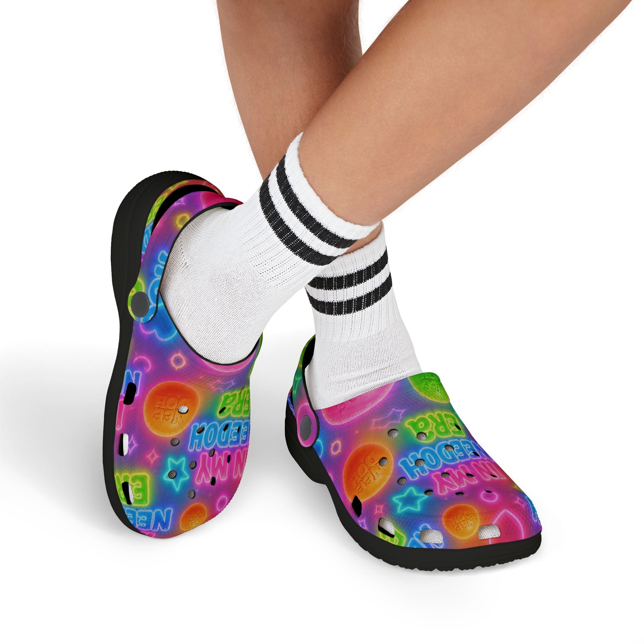Bright, playful EVA foam clogs designed for kids