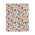 Disney Park Snacks Pattern Velveteen Plush Blanket – Cozy Theme Park Treats Throw