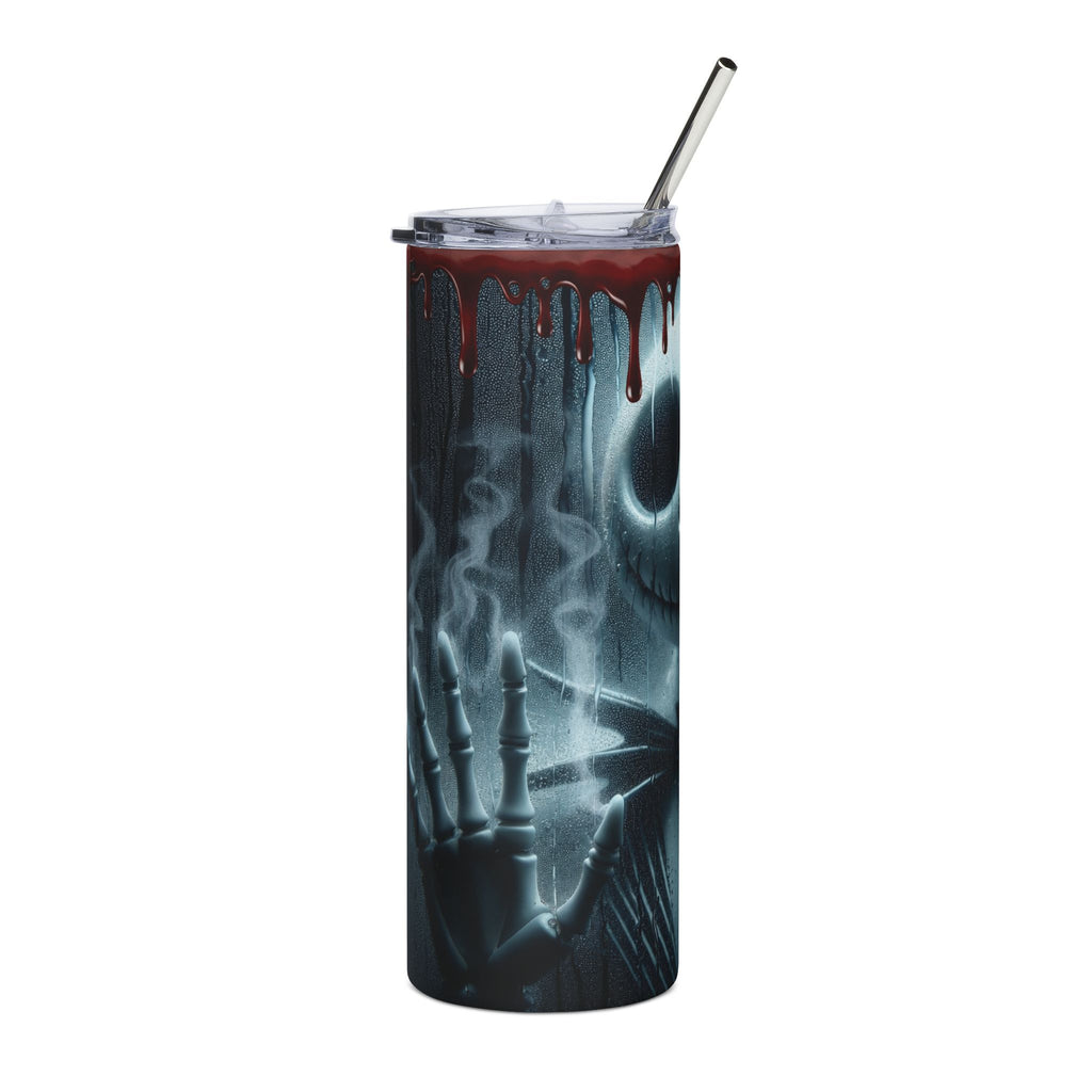 20oz Stainless Steel Tumbler – Gothic Skull Drip Design (Bloody Edge)