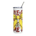 Softball Mama 20oz Stainless Steel Tumbler — Yellow Softball Bow Design