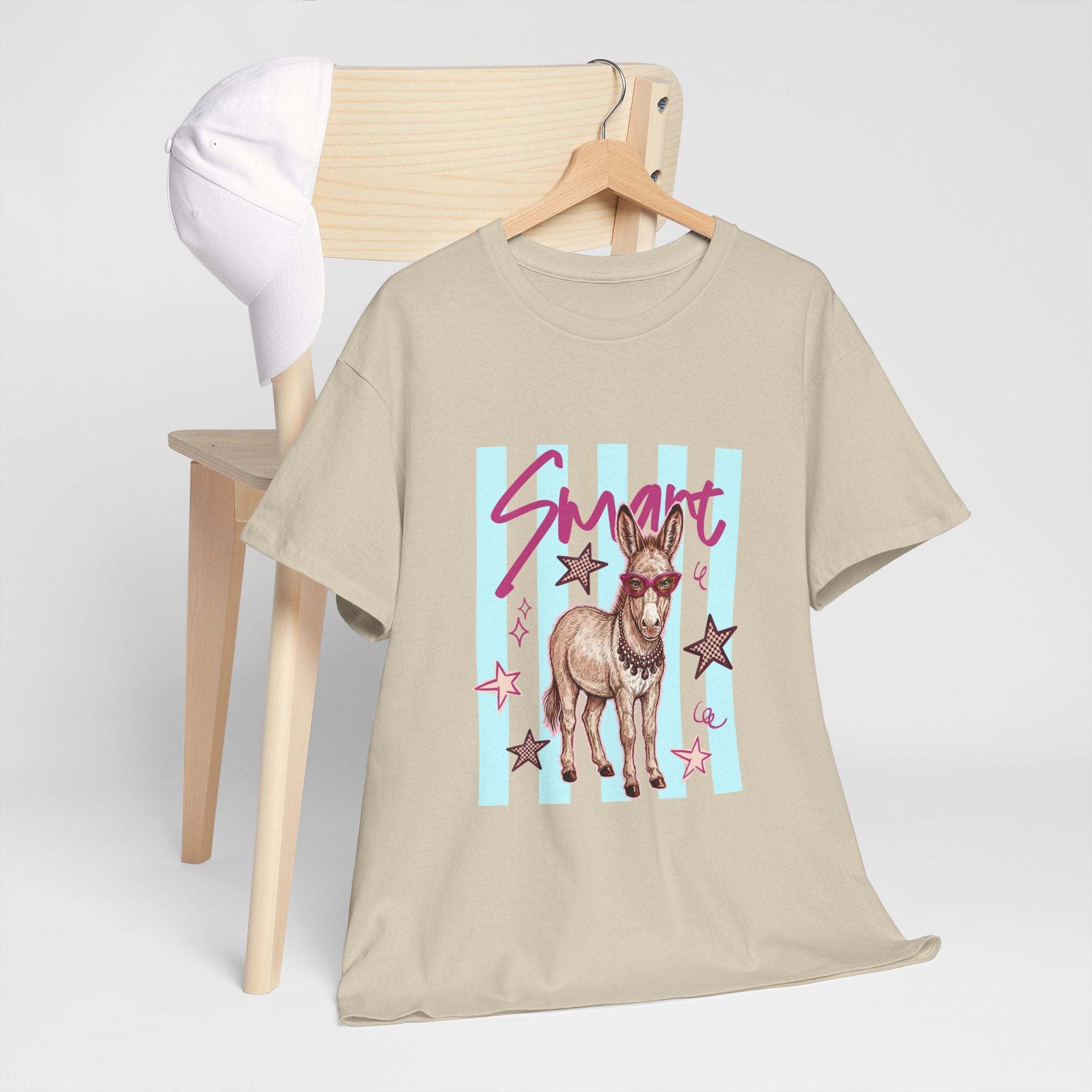 Donkey 'Smart' Graphic Tee — Cute Retro Animal Shirt