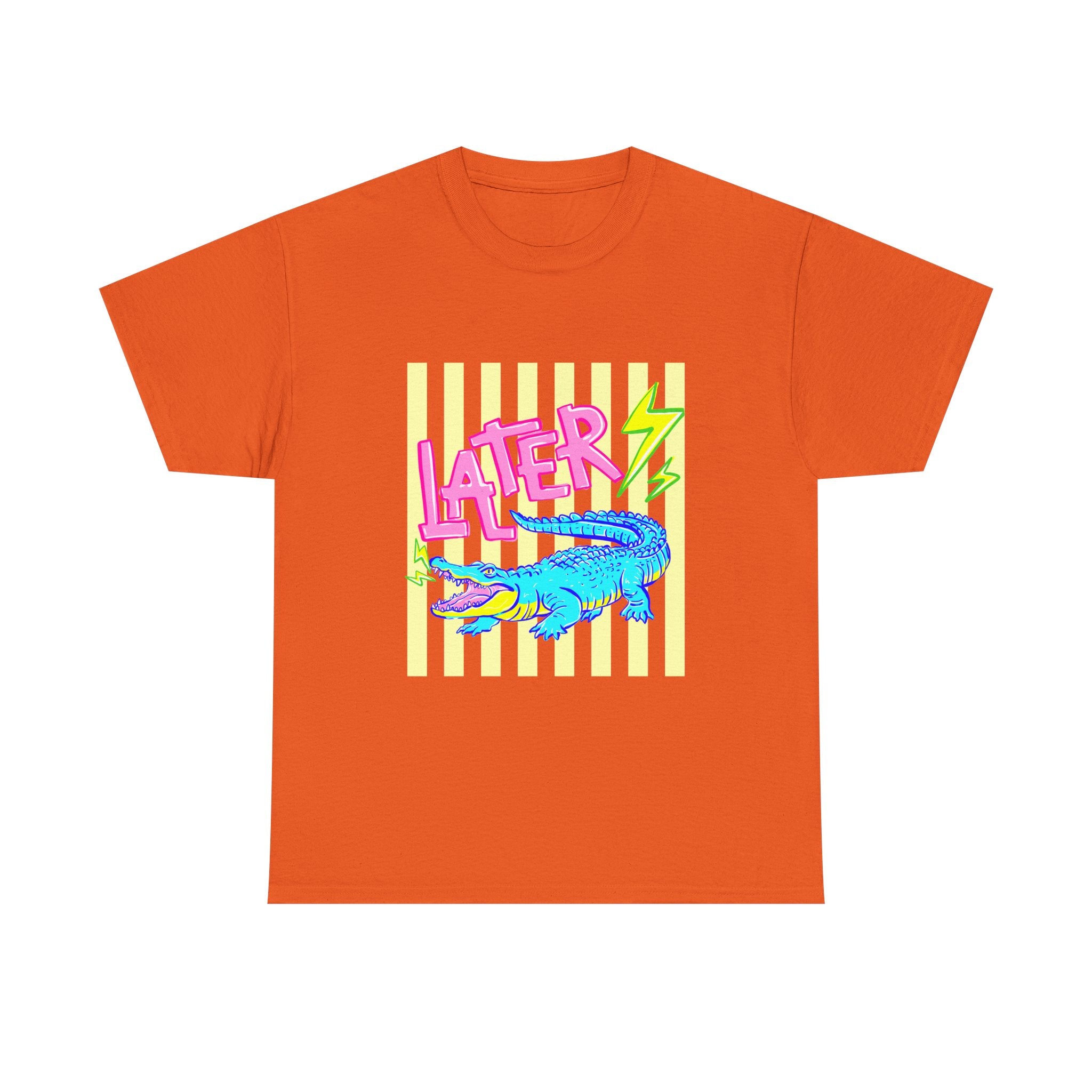 Later Gator Graphic Tee - Neon Retro Alligator Shirt
