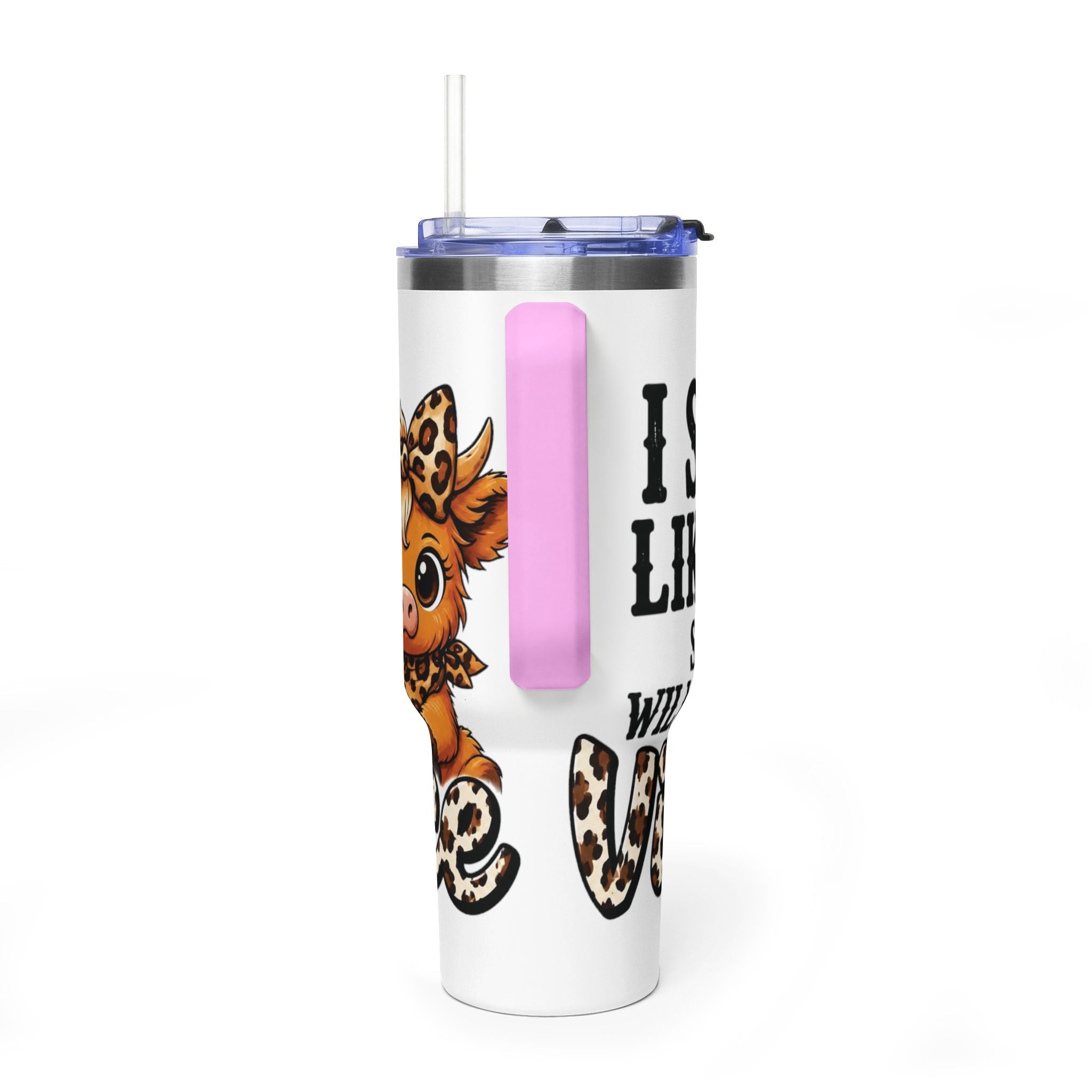 40oz Insulated Tumbler – "I Slept Like Shit So Today Will Be Chaos" Leopard Accent