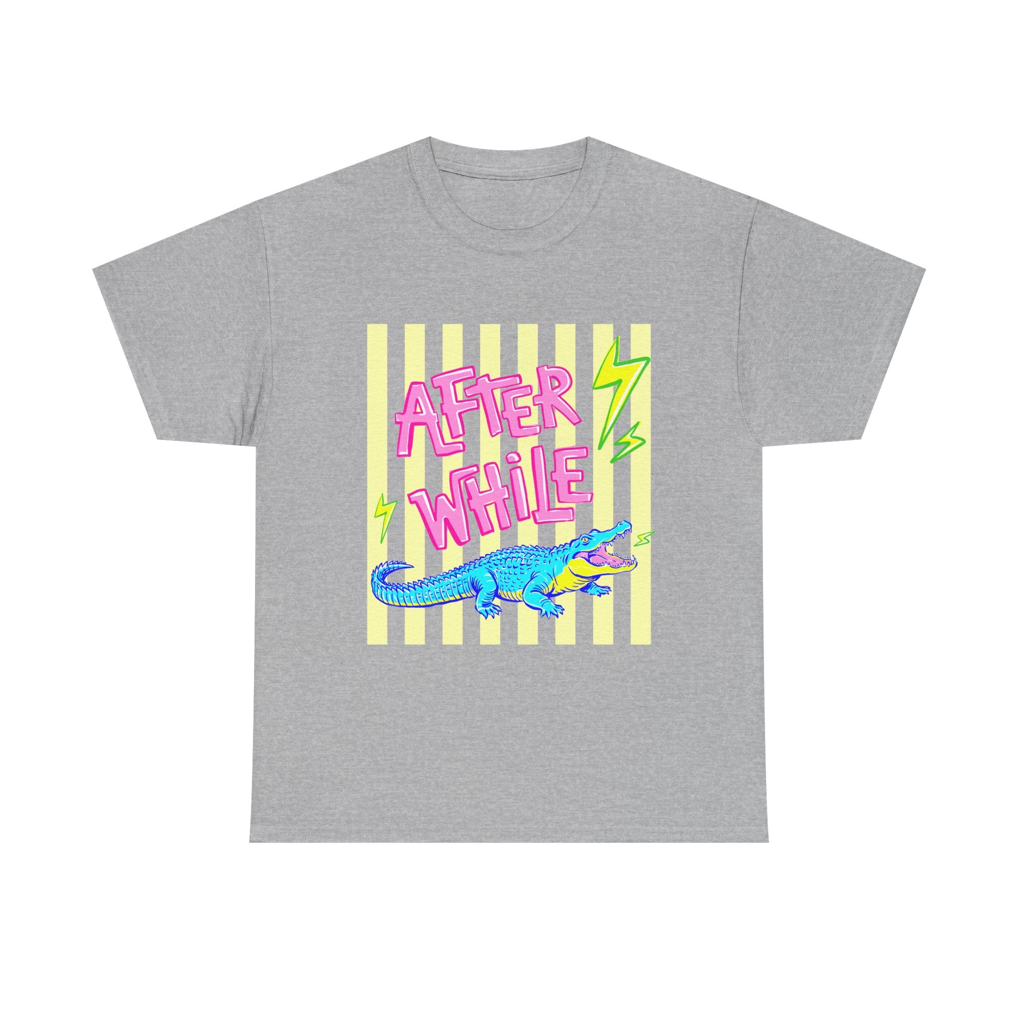 After While Alligator T-Shirt — Retro Neon Graphic Tee